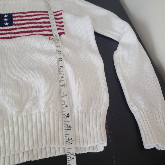 Polo Ralph Lauren Women's Sweater USA Flag Size L White - Picture 5 of 8